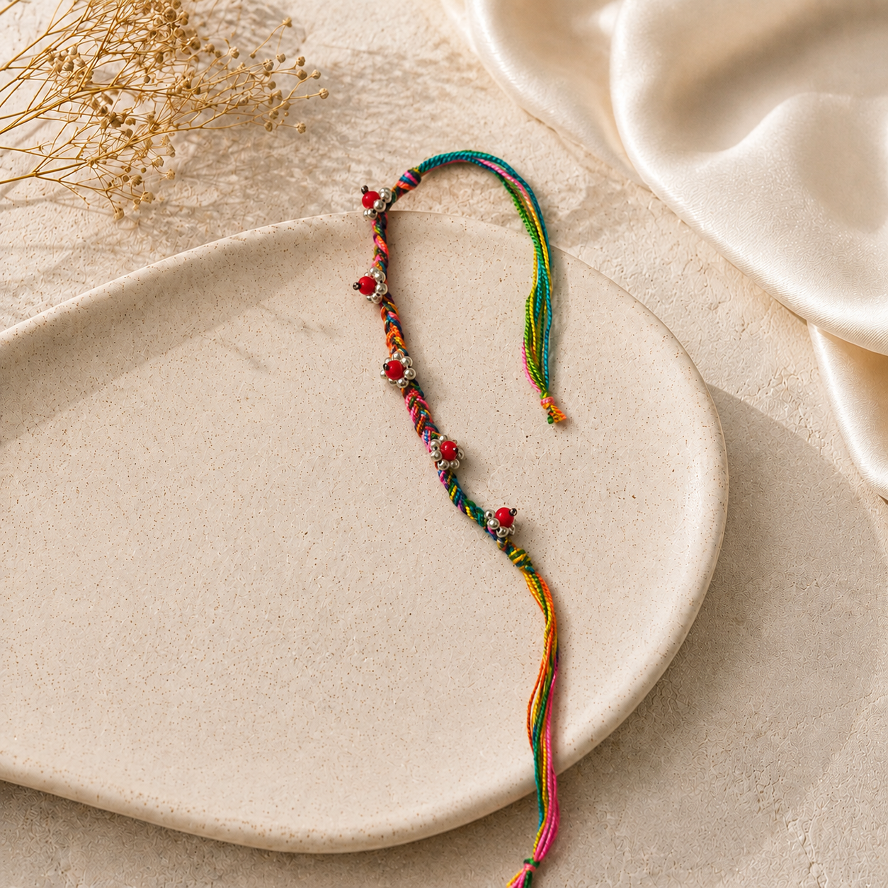 Multicolour Beaded Rakhi