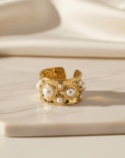 Scattered Pearl Ring – 24K Gold Plated Freshwater Pearl Stainless Steel Seebora