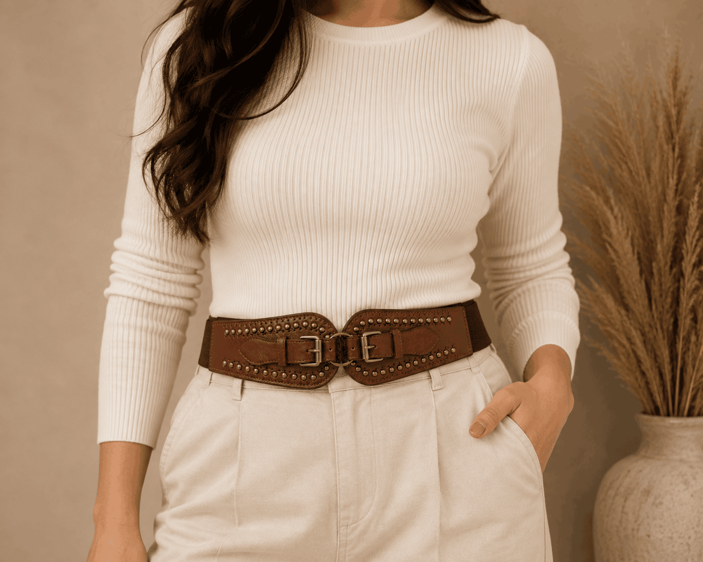 Rustic Rivet Corset Belt Seebora