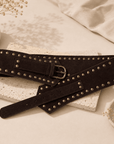 Studded Mocha Wrap Belt Seebora