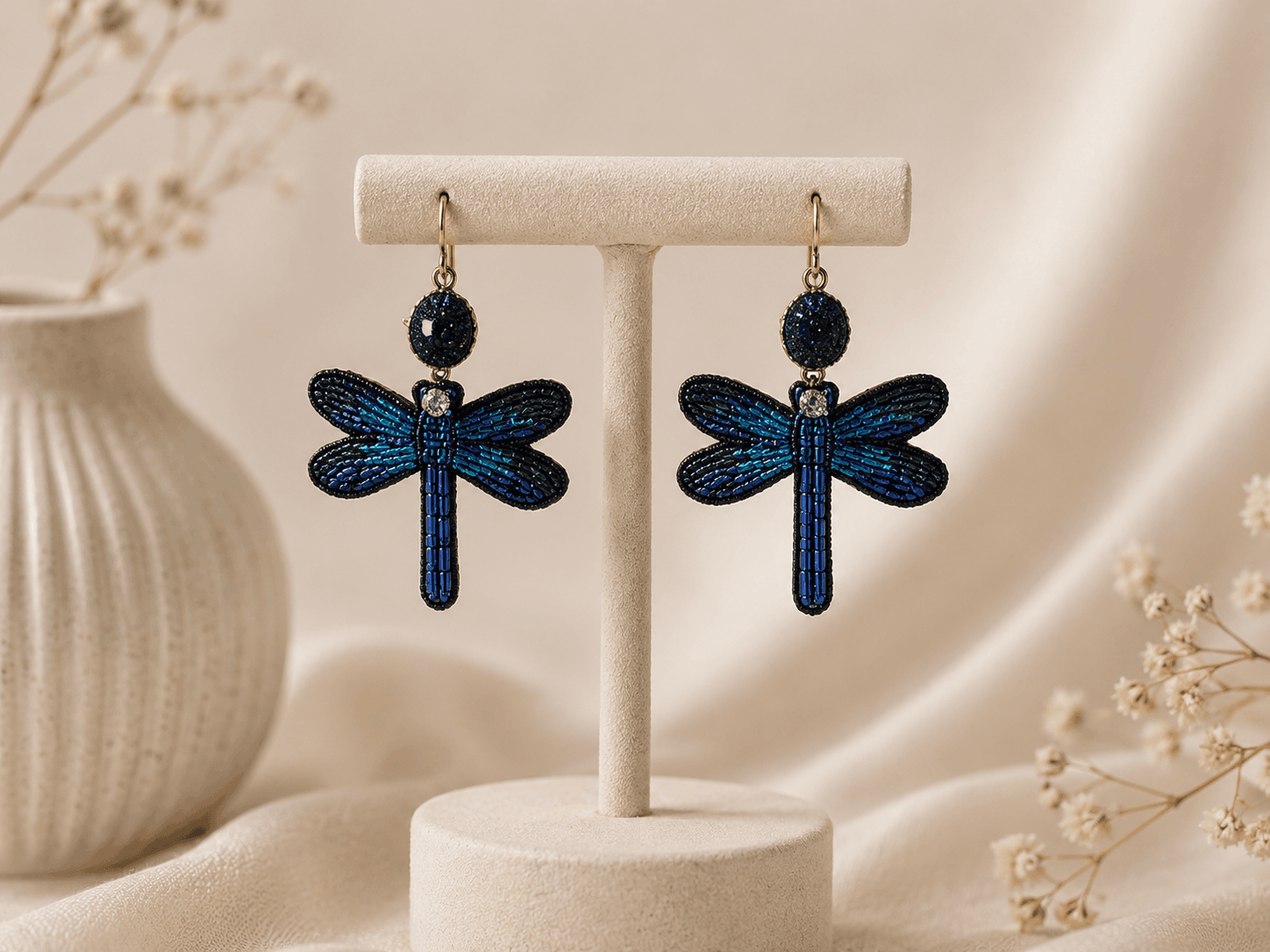 Midnight Dragonfly Earrings Seebora