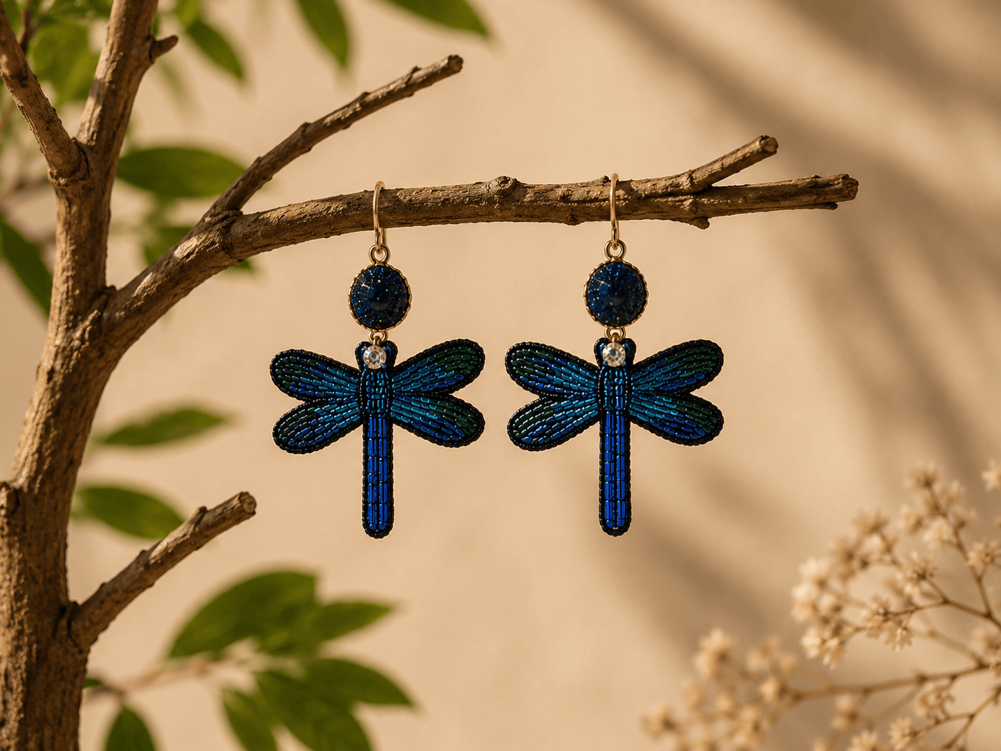 Midnight Dragonfly Earrings Seebora