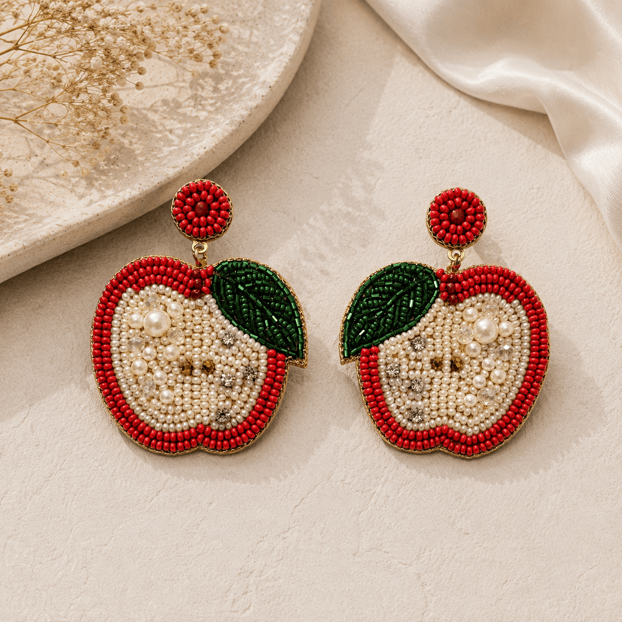 Crimson Orchard Earrings Seebora