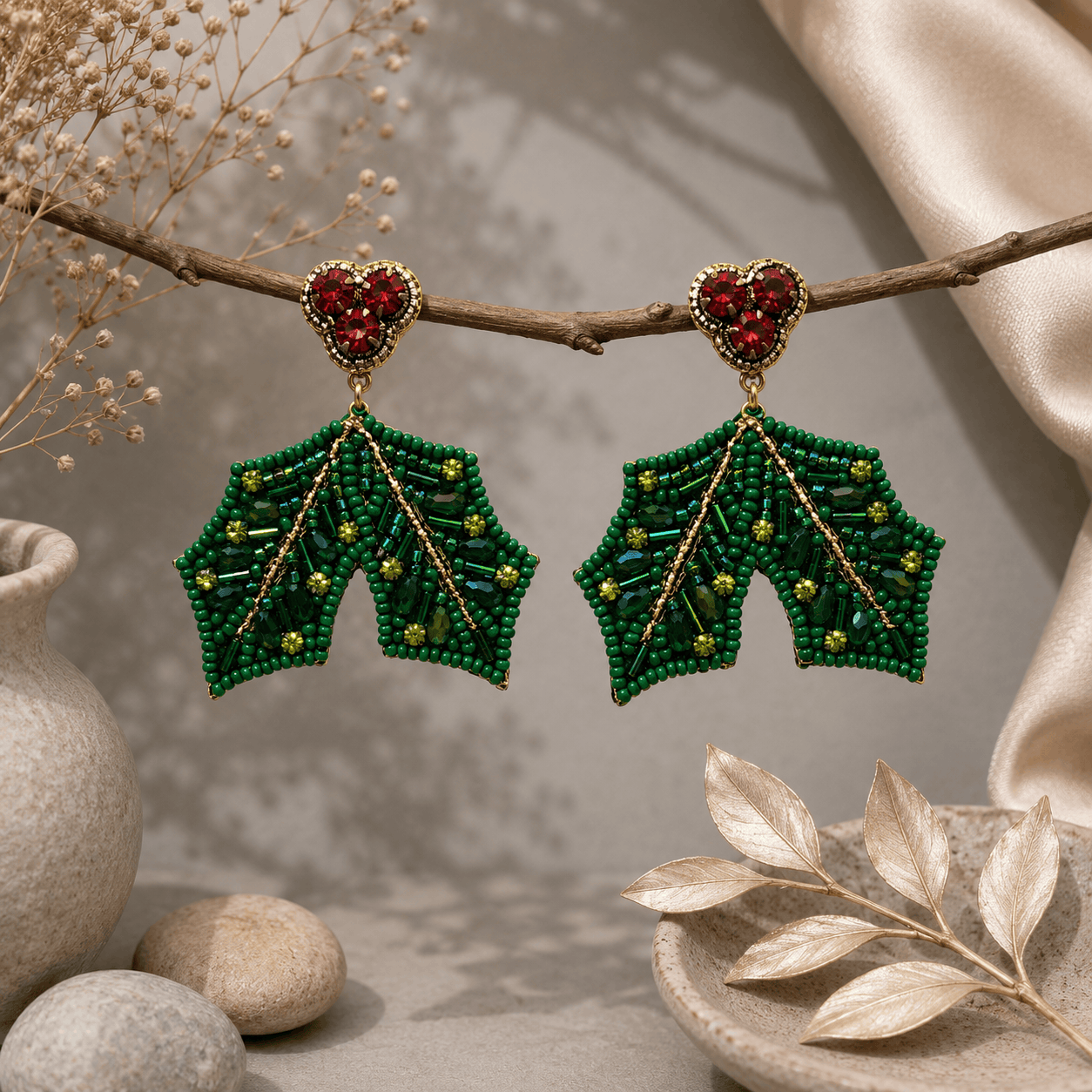 Emerald Ivy Earrings Seebora