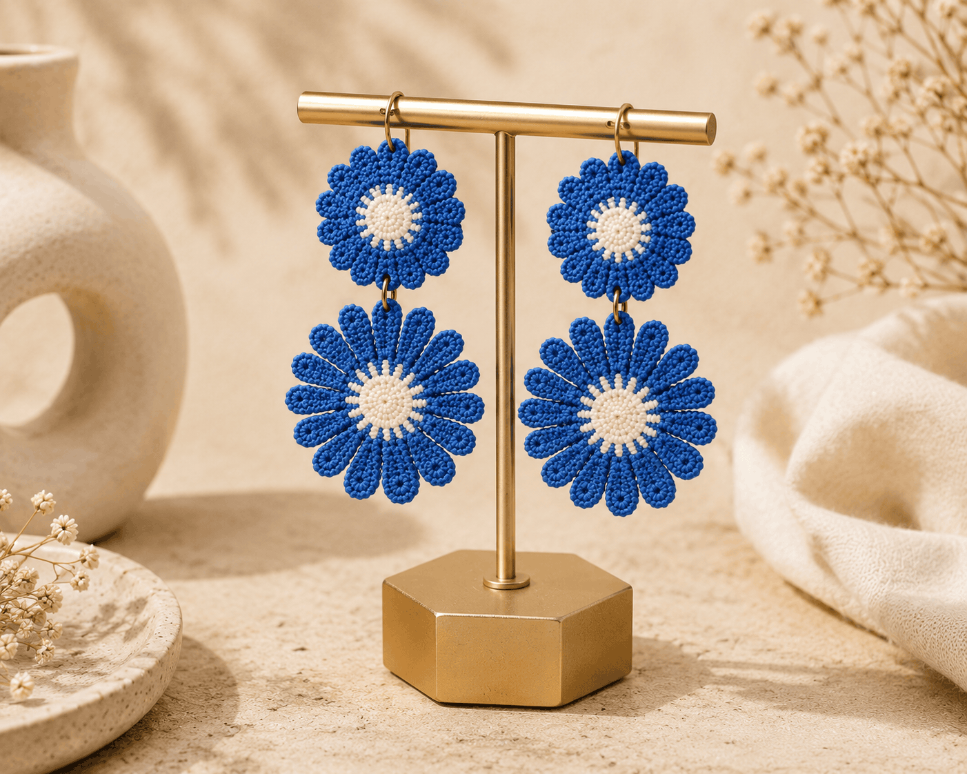 Azure Bloom Earrings Seebora