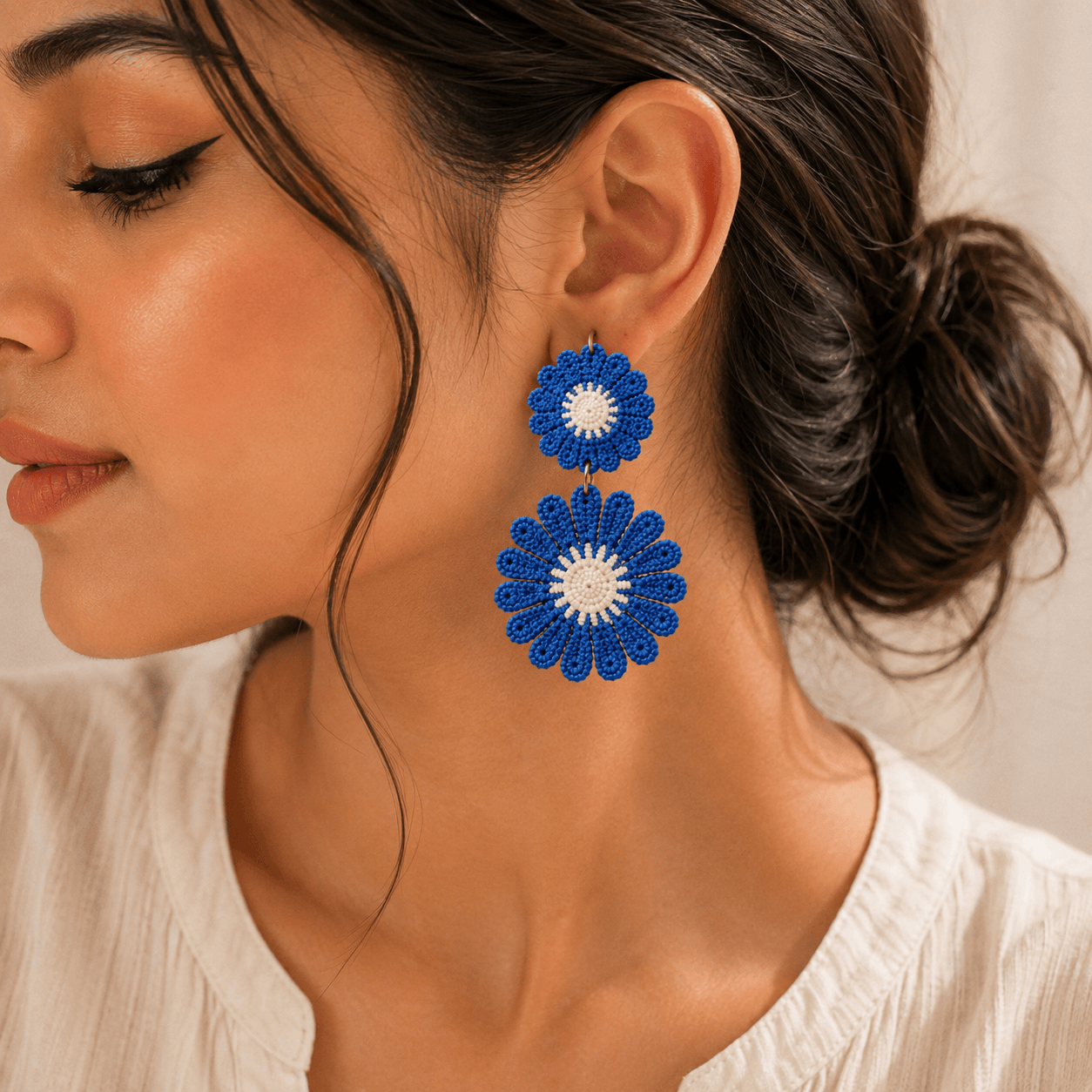 Azure Bloom Earrings Seebora