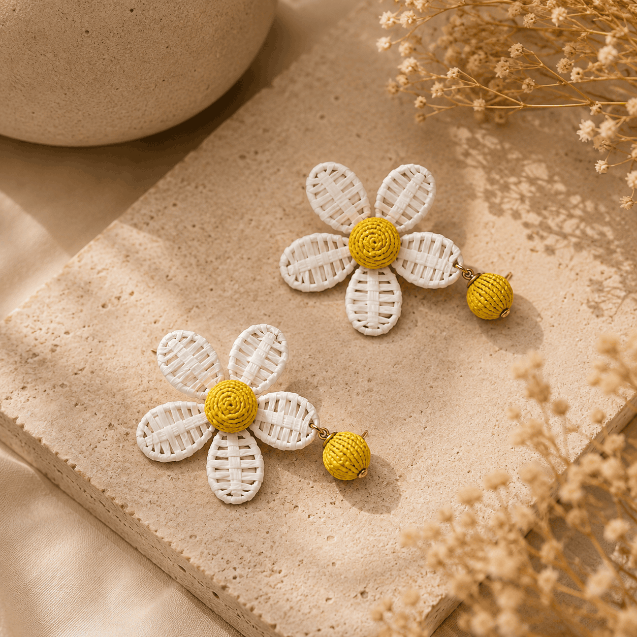 Daisy Weave Drop Earrings Seebora