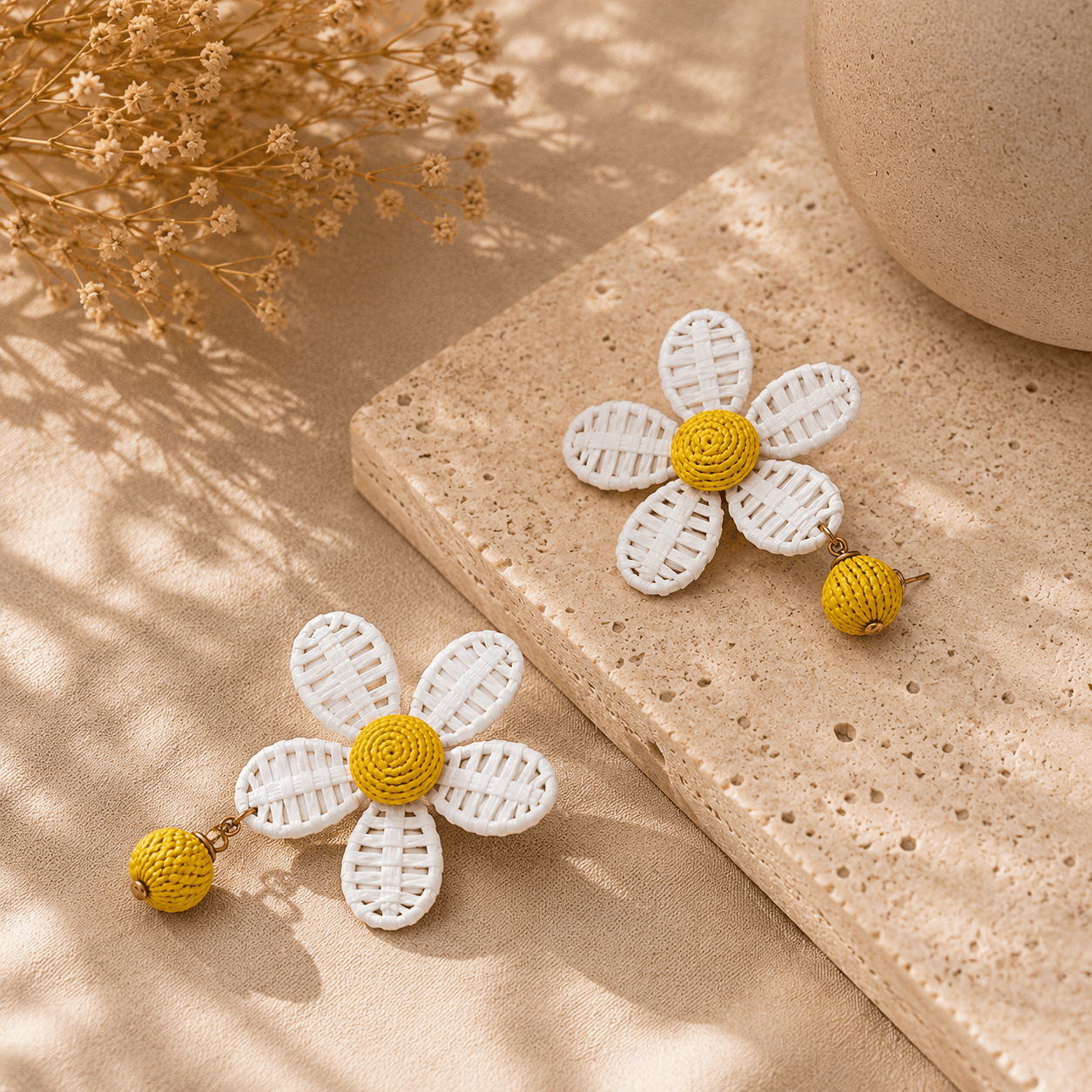 Daisy Weave Drop Earrings Seebora