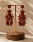 Crimson Lobster Beaded Earrings Seebora