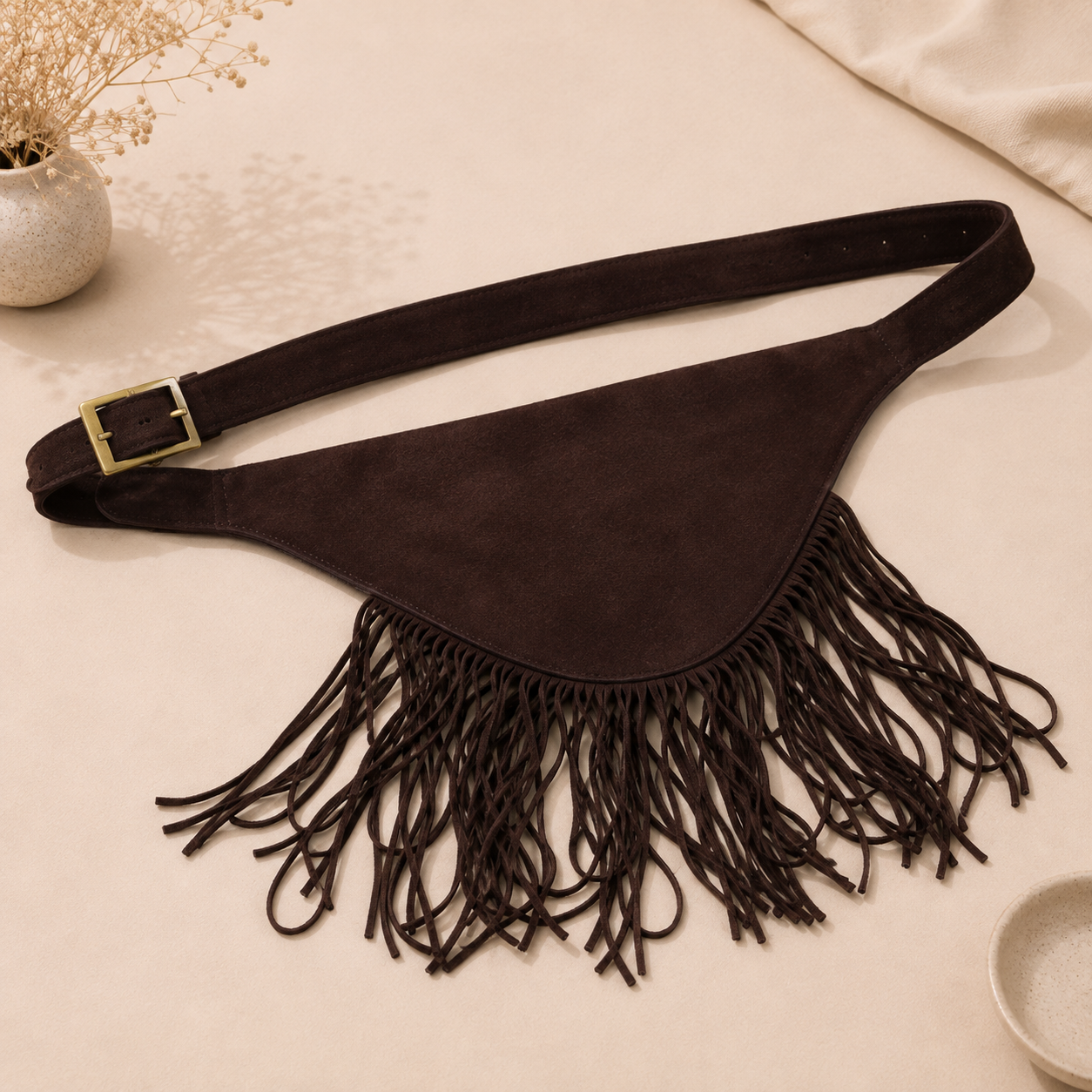 Mocha Nomad Fringe Belt