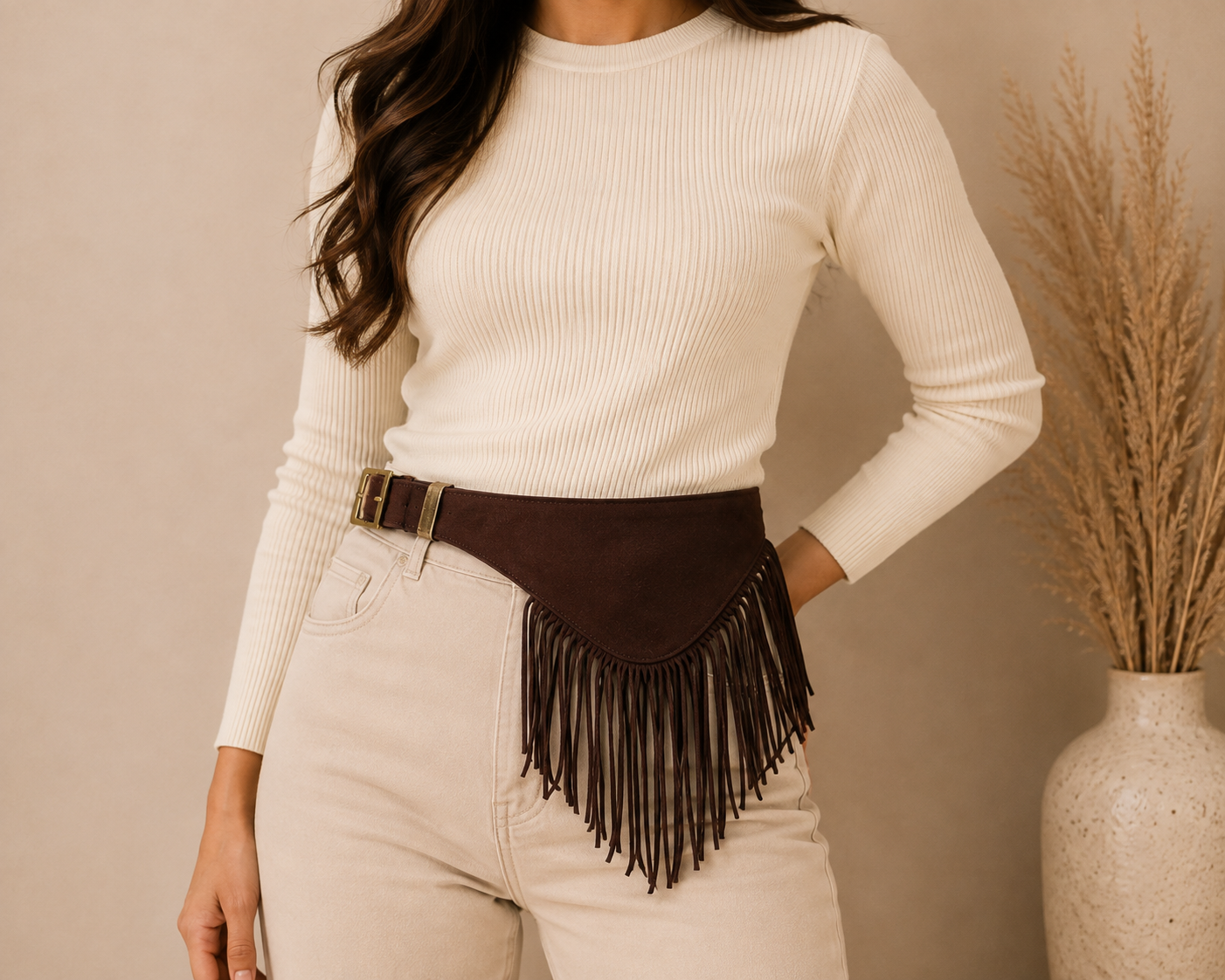 Mocha Nomad Fringe Belt