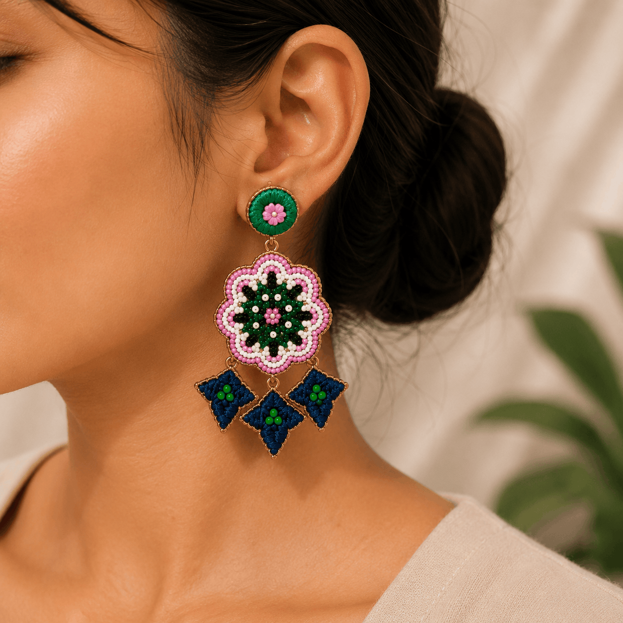 Garden Mosaic Drop Earrings Seebora