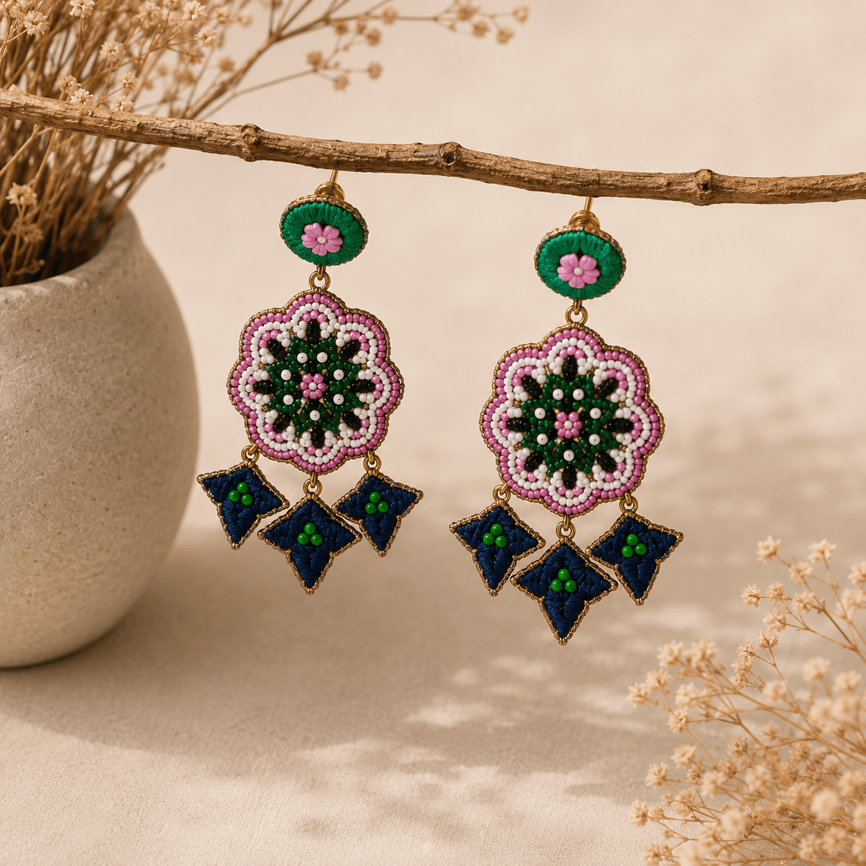 Garden Mosaic Drop Earrings Seebora