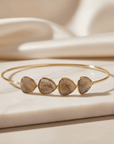 Smoke Stone Cuff – 18K Gold Plated Labradorite Brass Bracelet Seebora