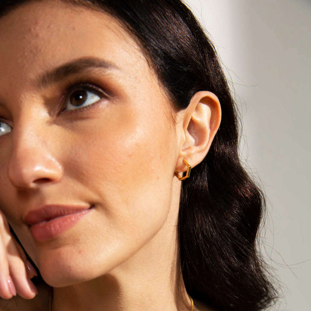 The Artemis Golden Wilderness Hoop Earrings Seebora