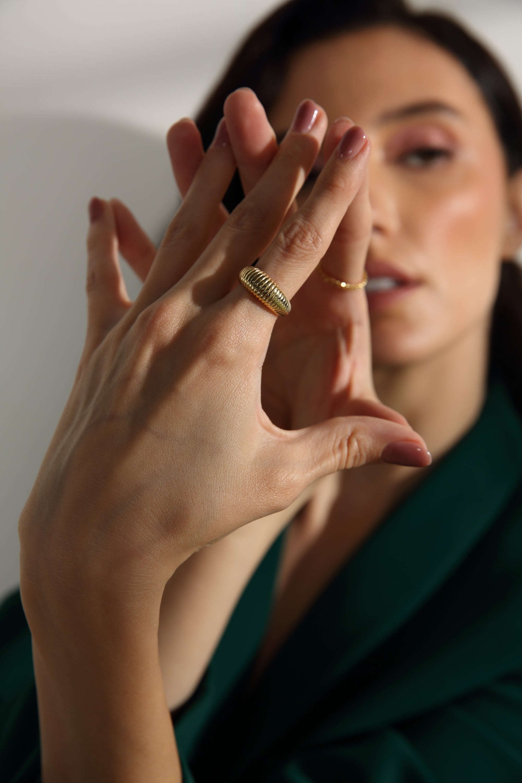 The Athena Crowned Crescent Ring Seebora