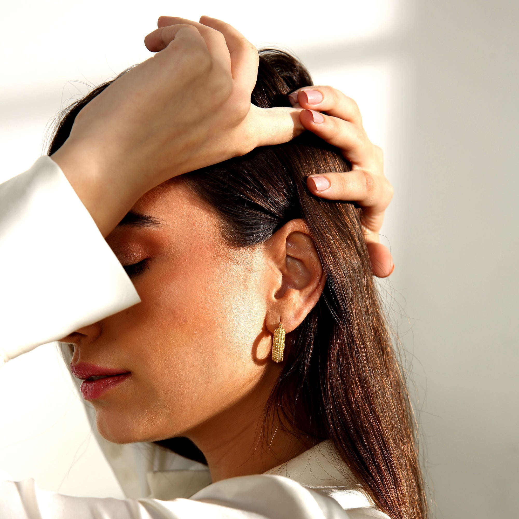 The Athena Dotted Hoop Earrings Seebora