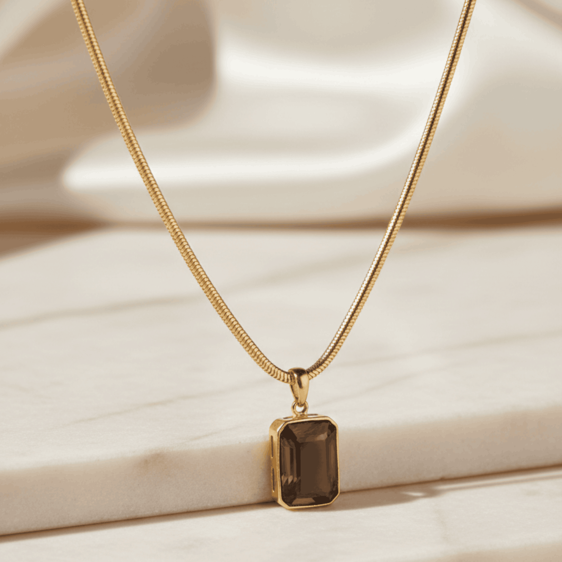 The Smoky Quartz Pendant Necklace Seebora