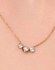 Tri-Stone Radiance Necklace | Cubic Zirconia & 24K Gold Plated Seebora