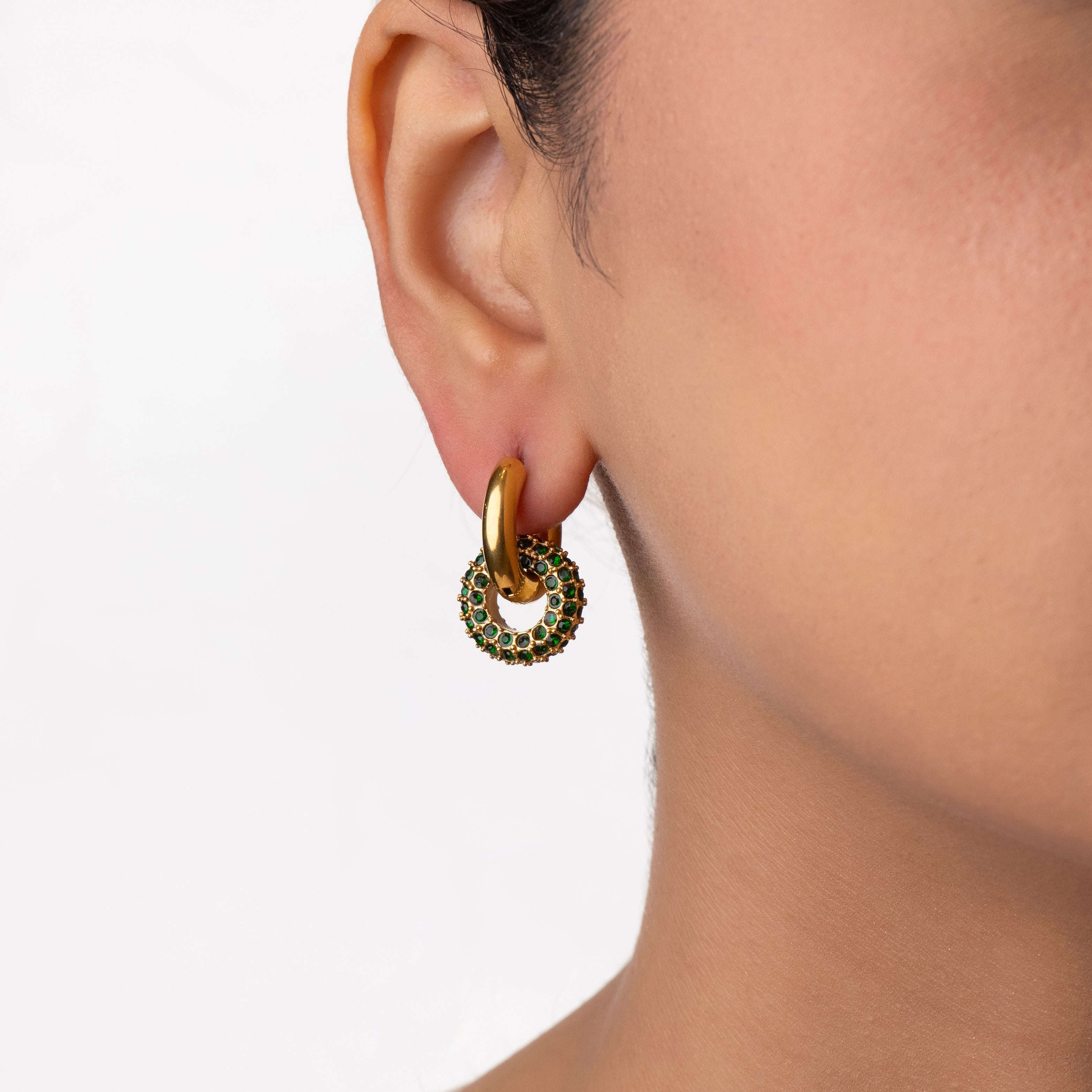 Verdant Gold Drop Earrings | 24K Gold Plated & Anti-Tarnish Seebora